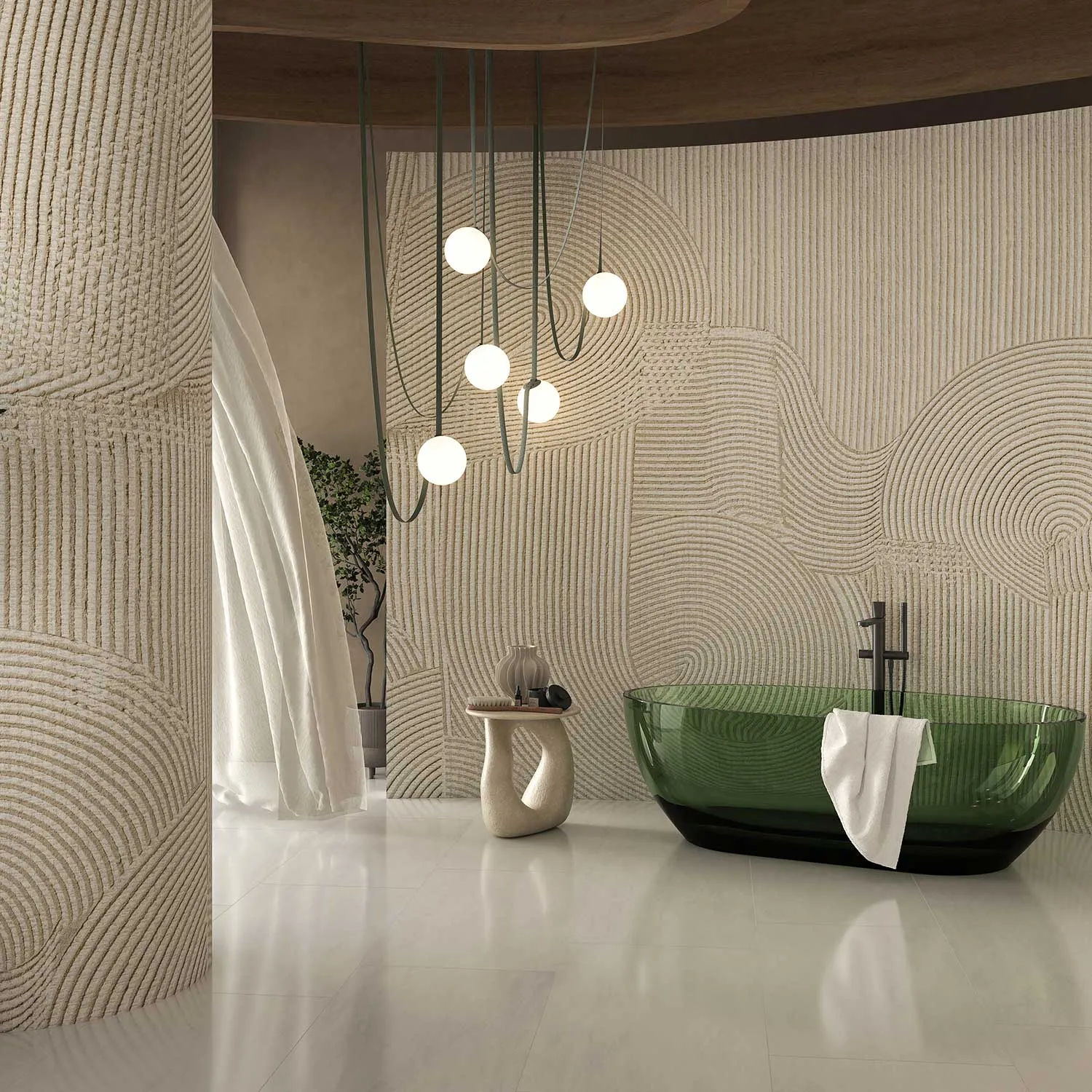 Papel pintado panorámico para el baño