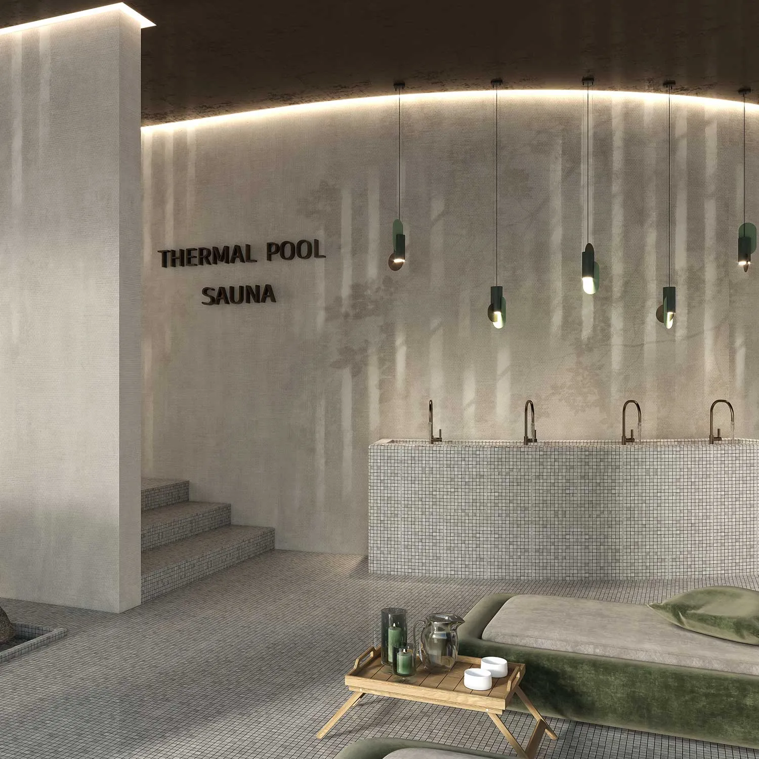 Papel pintado hidrófugo para spas