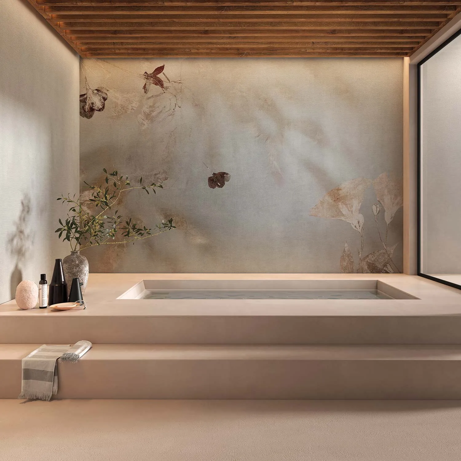 Papel pintado hidrófugo para spas