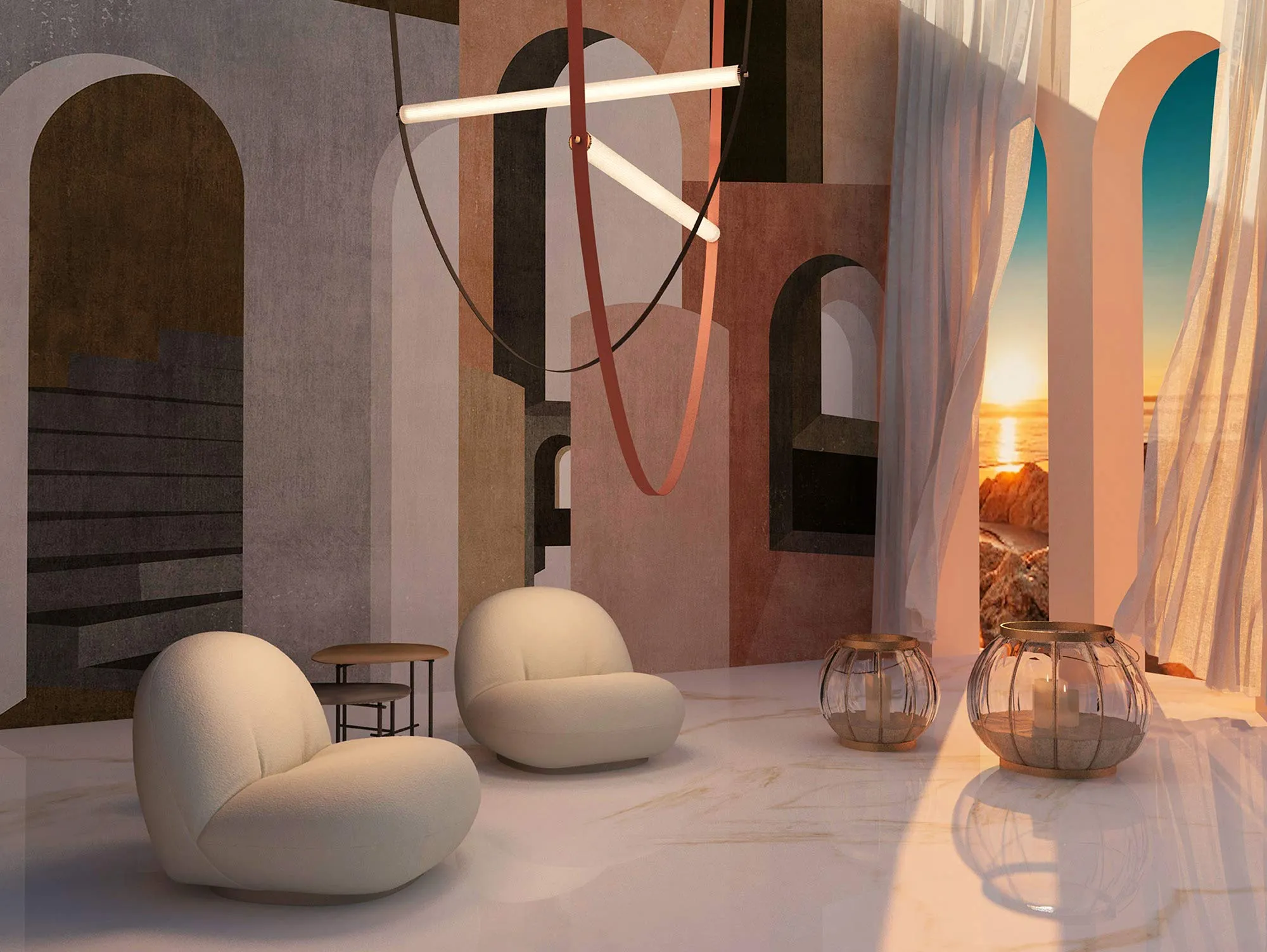 #TecnoInspo | Arches and wallpaper: the wall becomes space