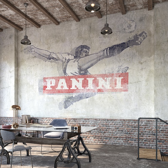 60 years of Panini stickers in a special crossover collection of wallpapers and decorative panels branded Tecnografica.